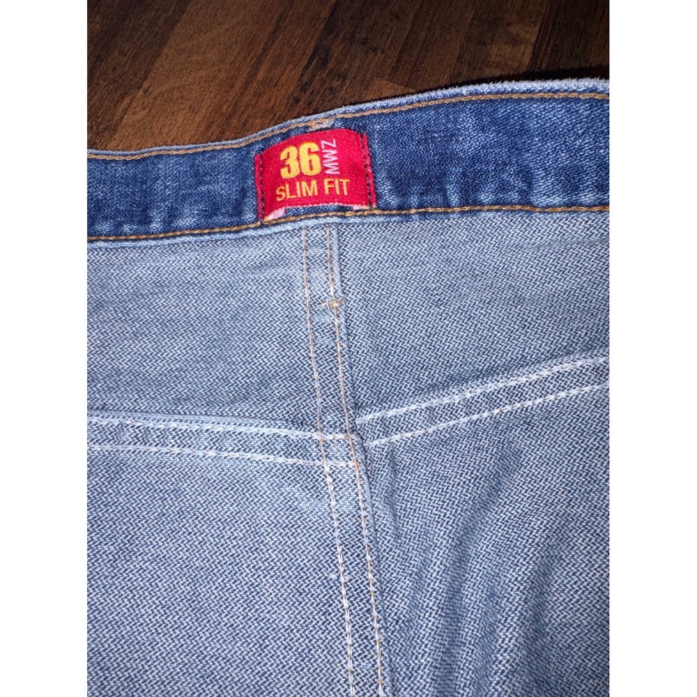 Wrangler Mens Jeans 40x34 Slim Fit Blue Denim Vintage Western Style - Picture 5 of 7